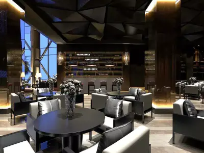 Business Restaurant - Coffee - Banquet  214 3D model