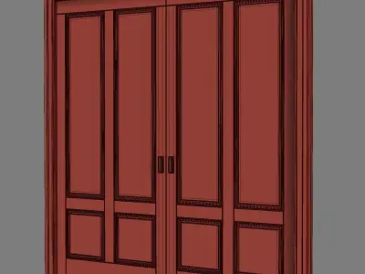Classic wooden door 3D model