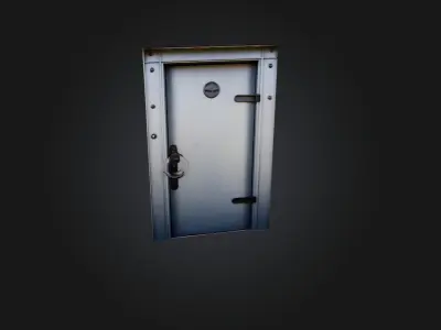 steel door  Low-poly 3D model