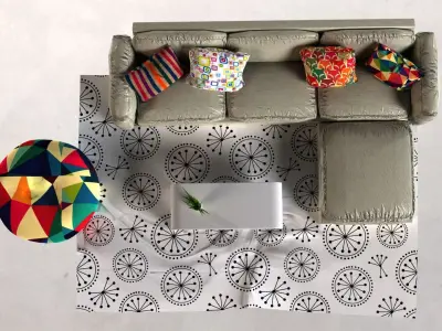 Living Room Low-poly 3D model