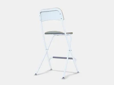 FRANKLIN Bar stool with backrest foldable Low-poly 3D model