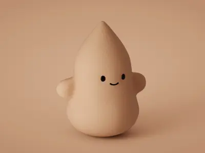 Sponge Character 3D Model Low-poly 3D model