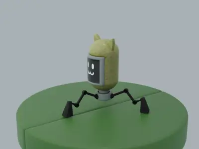 Robo-cat Low-poly 3D model