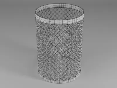 trash can Low-poly 3D model 3
