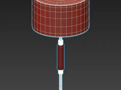PIAZZA table lamp with gold base and shade 3D model