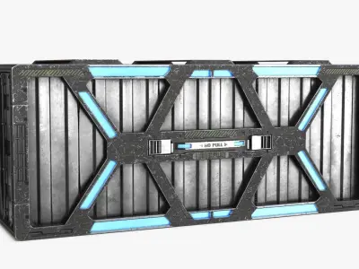 Sci-fi Container set of 3 v1 Low-poly 3D model