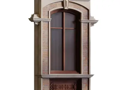 Classic Window Frame set 931 Low-poly 3D model