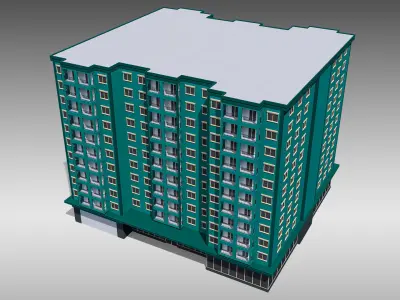 Apartment Building 001 3D model