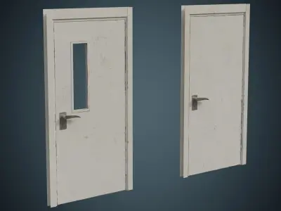 Hospital Door 2B Low-poly 3D model