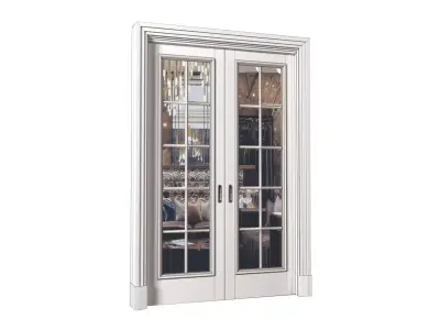 Modern French Interior sliding doors in Art Deco style   3D model