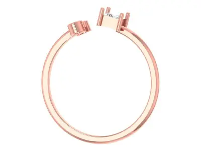Three Stone Light Weight Band Ring 3D print model 5
