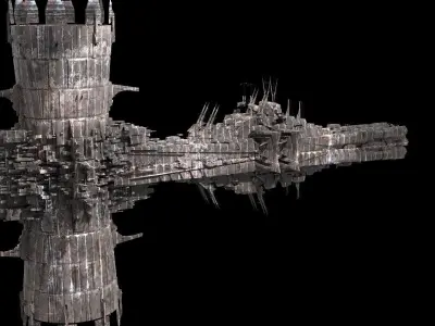 Thors Hammer Advanced Ancient Ship 3D model