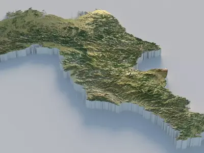 Korea DPR Terrain Country 3D model