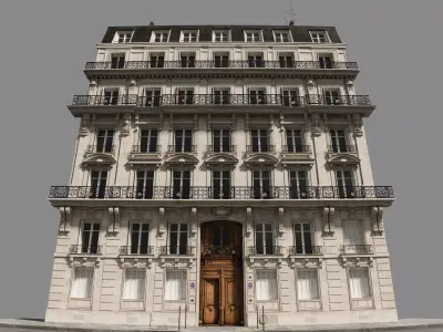 Paris Old Building Rich Low-poly 3D model