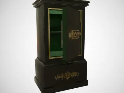 Antique safe  Low-poly 3D model
