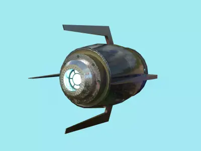 Mega Buster Black - Hand Cannon - SciFi Weapon Low-poly 3D model