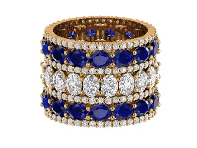 Oval Round Diamond Band 3D print model