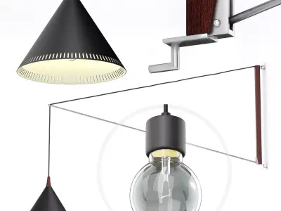 Willem Hagoort arc wall lamp 1950 3D model