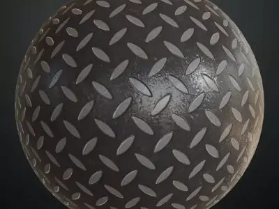 Dirty Realistic Metal Treadplate PBR Seamless Texture