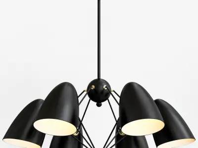 JLYLITE 6-Light Sputnik Black  White 3D model