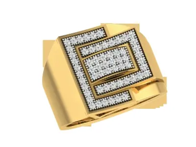 Light Weight Yellow Gold Diamond Ring  -ZA RN 4245 3D print model