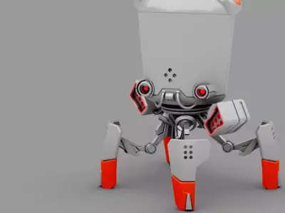 VILLAIN  BOT rigged - animated character 3D model