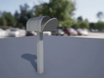 Mailbox low poly wooden pole Free low-poly 3D model