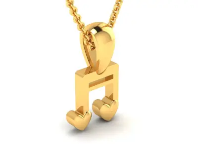 Music love Pendant 3dm STL OBJ FBX Render Details 3D print model