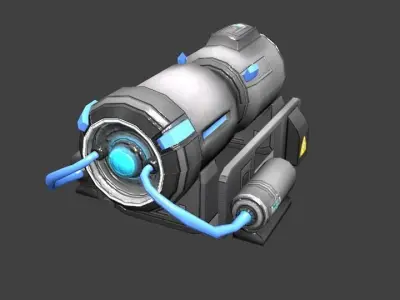 Low-poly PBR Sci-fi Generator Low-poly 3D model
