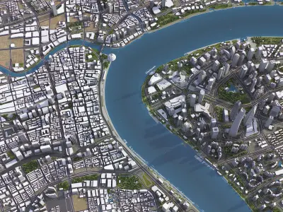 Shanghai Low-poly 3D model