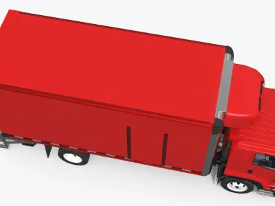  Utility Vehicle Transport Truck Red Simplified 