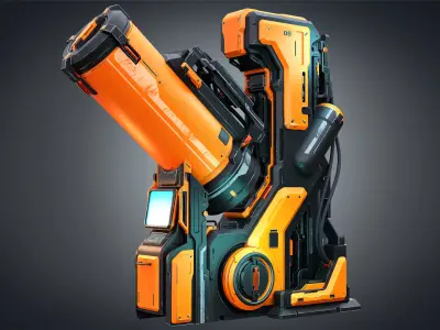 Sci-Fi elements Low-poly 3D model