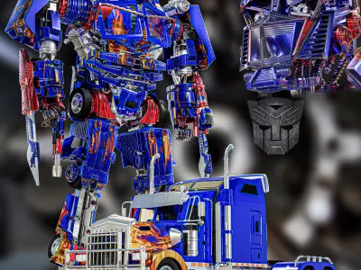 Optimus prime truck and robot 3D model