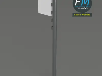 Street pole with board 3D model
