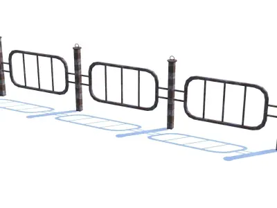 Old Rusty Fence Low-poly 3D model get