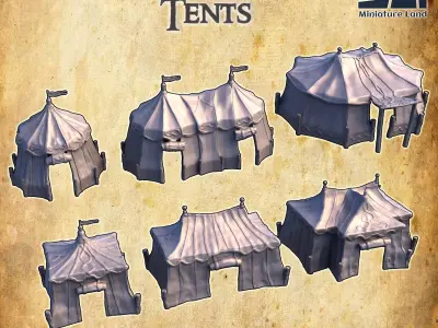 Festival Tents Tabletop Terrain 28 mm 3D print model