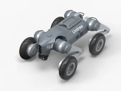  Unitree Mobile Surveillance Robot Grey Rigged for Maya 