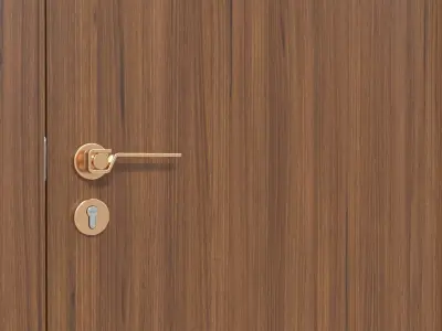 Modern Wooden Interior Door with Furniture 016 3D model