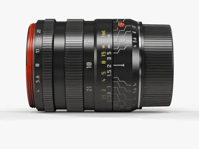 Leica Tri-Elmar-M 16-18-21mm f 4 ASPH lens Low-poly 3D model