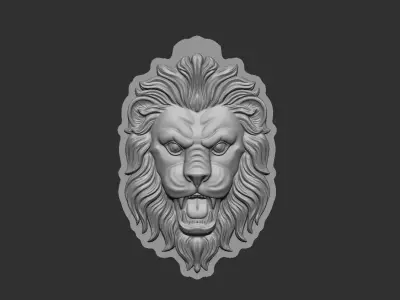 Lion face pendant 3D print model