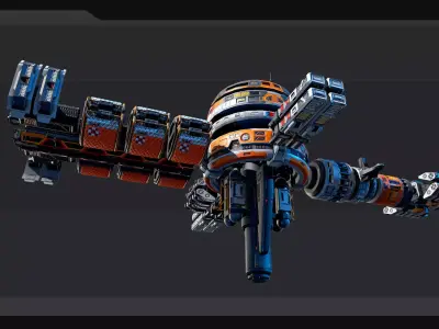 SF MODULAR Orbital Station - EX7 Low-poly 3D model