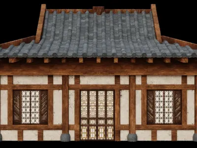 Japanese House 3D model Low-poly 3D model
