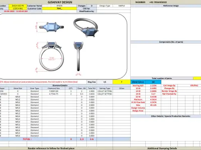 Princess Cut Three Stone Engagement Ring CAD Model 3D print model