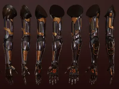 Humanoid Robot Arm 3D - Extended License Low-poly 3D model