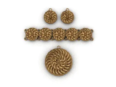 20 models wide style necklace bracelet earring set new style  3D print model