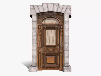 Old Palace Door Low-poly 3D model