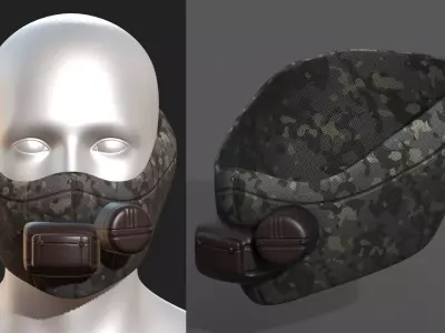 Gas mask respirator scifi futuristic  Low-poly 3D model