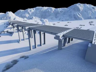 Bridge Construction 3D Model - Detailed Look into Infrastructure 3D model order