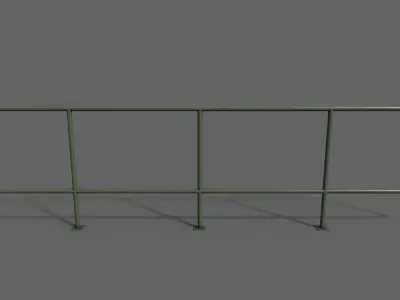 PBR Pedestrian Guard Rail Green V5 Low-poly 3D model