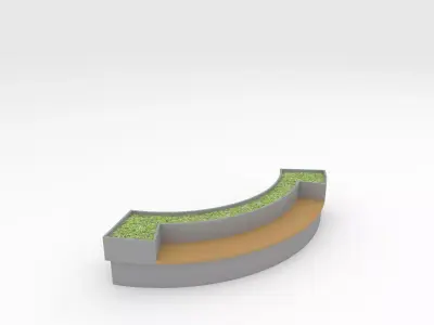 Bench Park 21 Low-poly 3D model